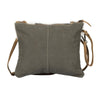 Myra Bags Womens Grandiose Upcycled Material Hair-on Crossbody Purse