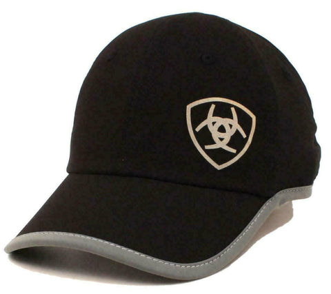 Ariat Womens Shield Logo Adjustable Ponyflo Baseball Cap, Black