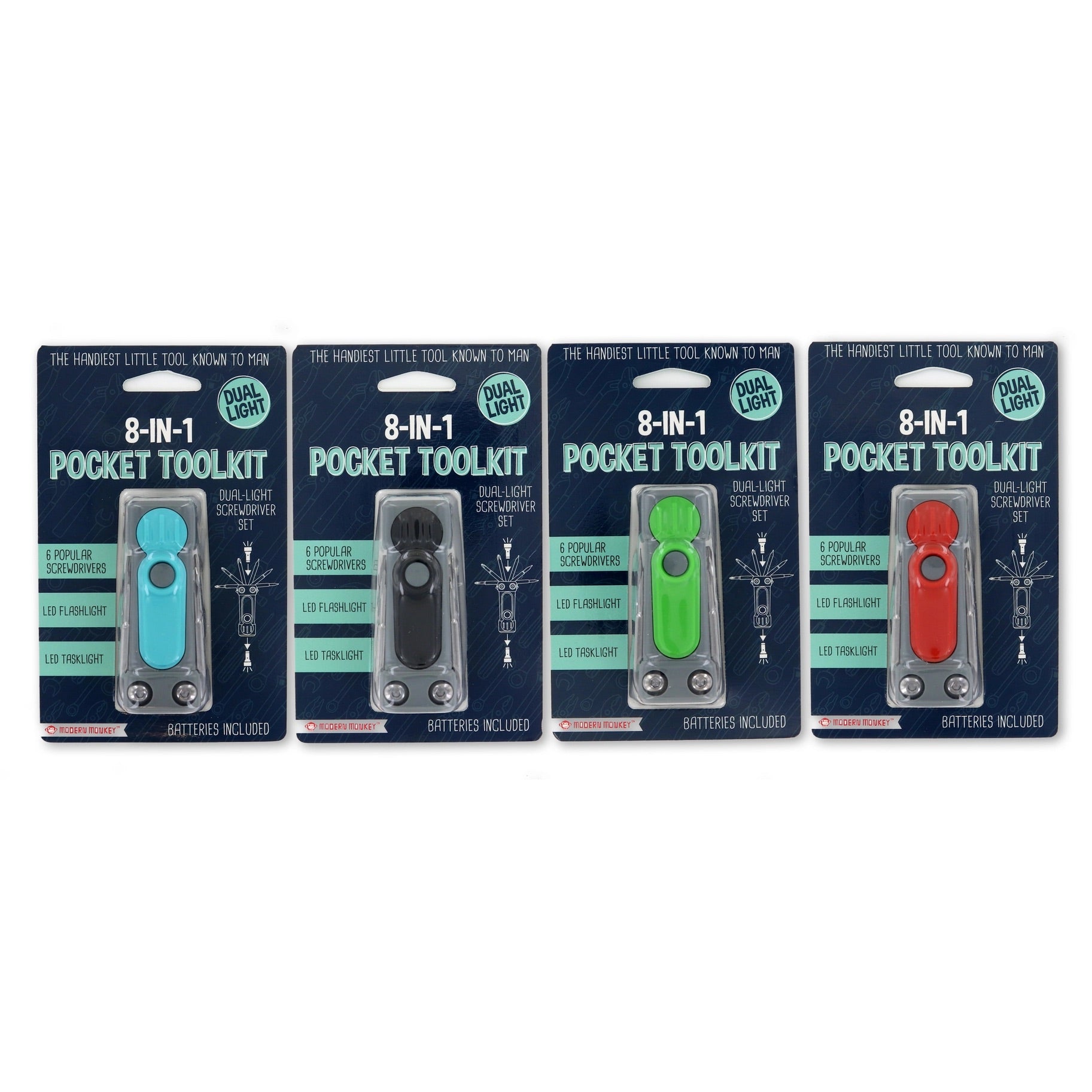 Mondern Monkey 8-in-1 Pocket Toolkit- Dual-Light Screwdriver Set