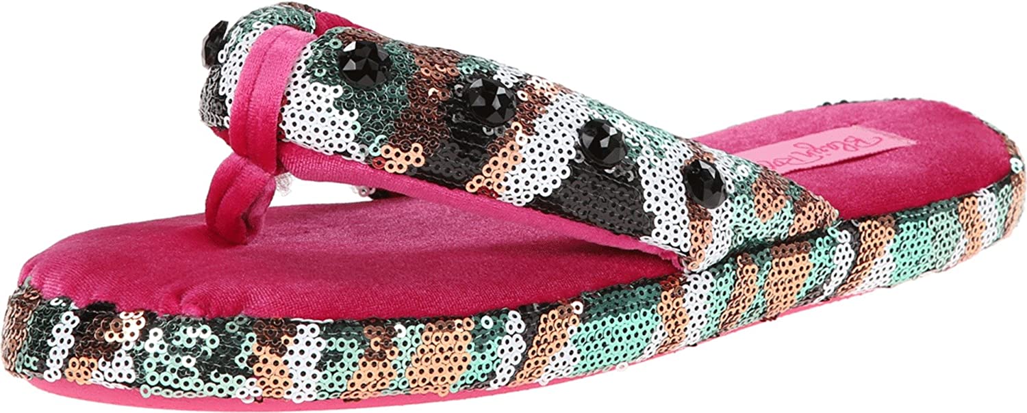 Blazin Roxx Ladies Camo Sequin Flip Flop Slippers