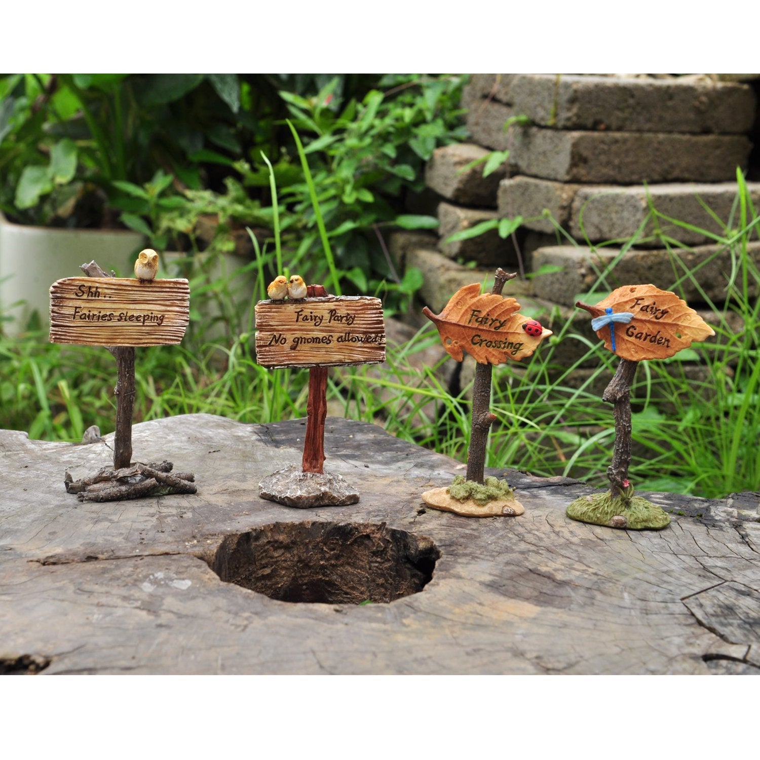 Top Collection Miniature Fairy Garden Structural Figurines-Bridges, Signs, Wells