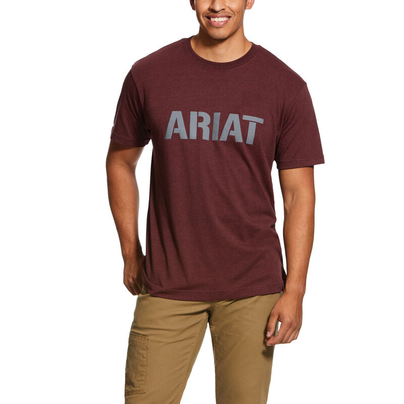 Ariat Mens Rebar Cotton Strong Block Logo Short Sleeve T-Shirt