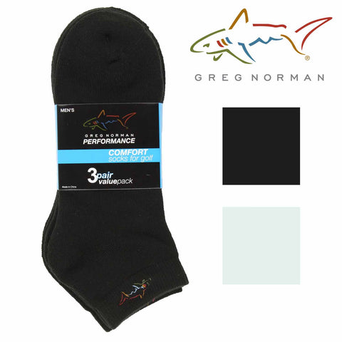 Greg Norman Mens Performance Arch Support Cushioned Golf Socks ,2 Pair Pack