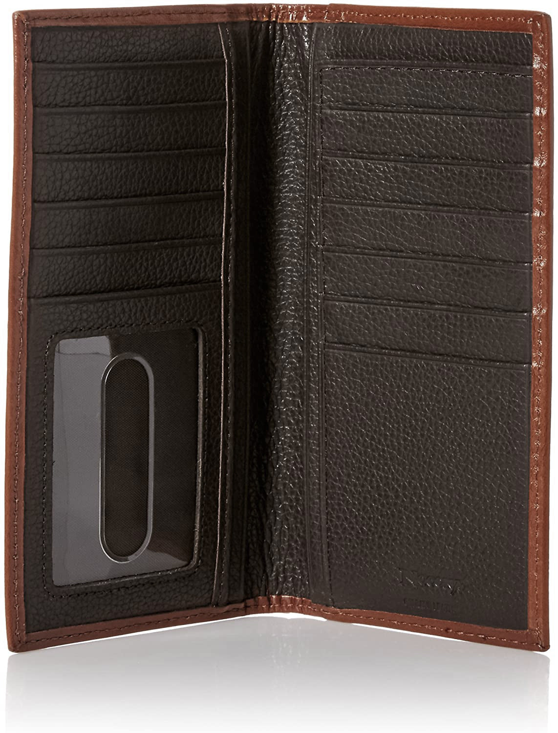 Nocona Mens Floral Basketweave Tooled Leather Rodeo Checkbook Wallet (Tan)