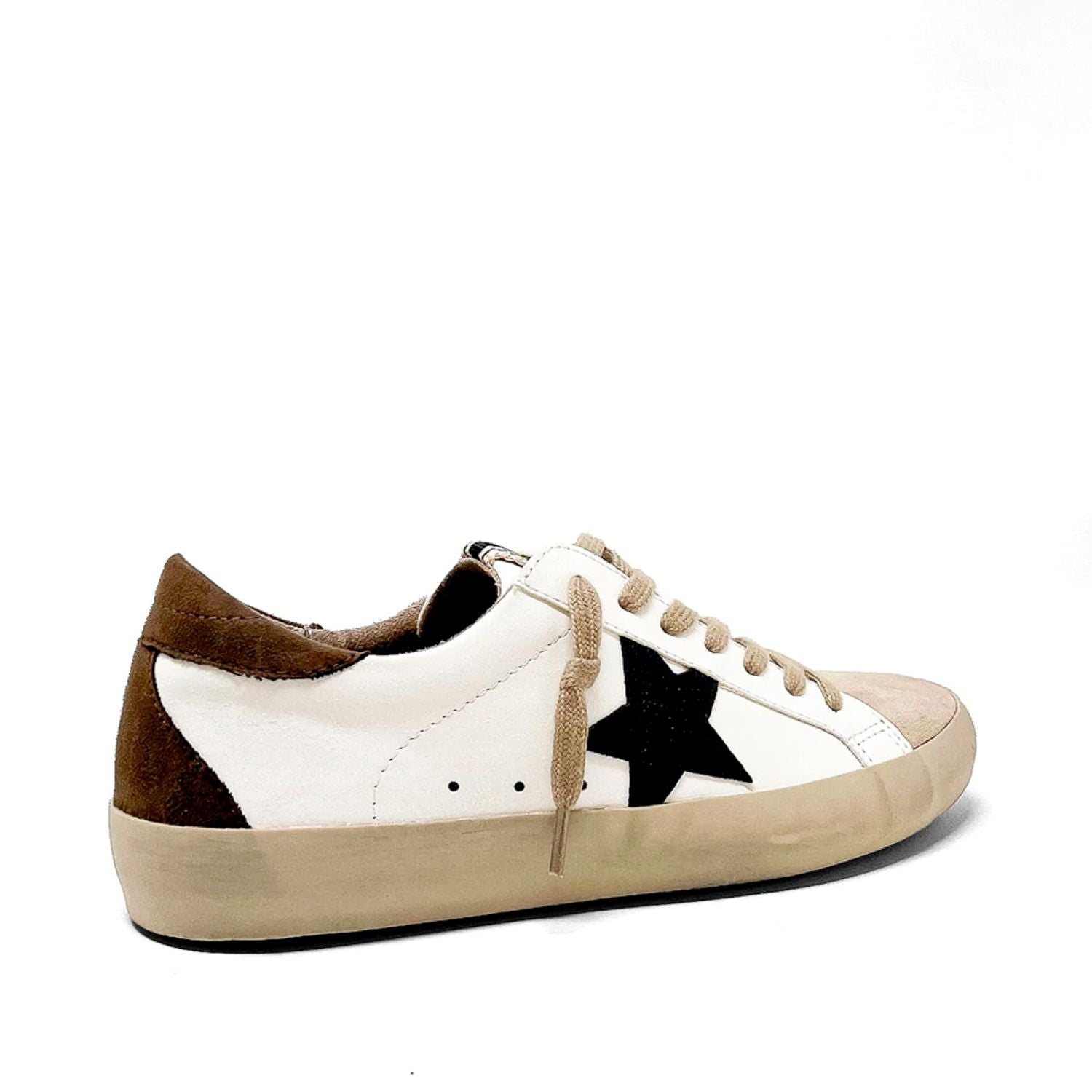 Shu Shop Womens Pamela Star Distressed Pre-Scuffed Fashion Sneakers