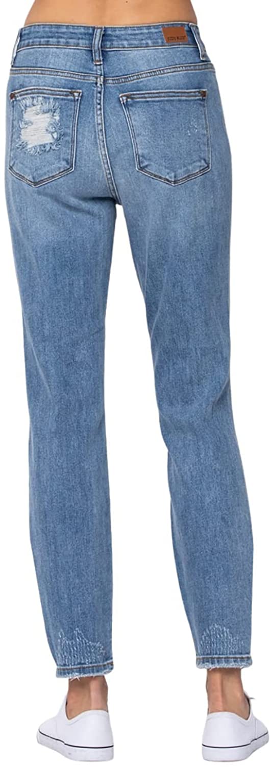 Judy Blue Womens Destroyed Boyfriend Denim Jeans