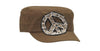 Blazin Roxx Womens Leopard Print Peace Sign Patch Military Hat (Brown, One Size)