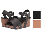 Volatile Womens Nekoma Ankle Strap Wedge Sandals