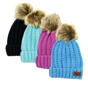 Britt's Knits Kids Bitties Plush Lined Knit Pom Hat