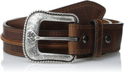 Ariat Mens Western Oil Skin Raised Strip Leather Belt