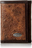 Nocona Mens Ostrich Print Leather Tri-Fold Wallet (Brown)