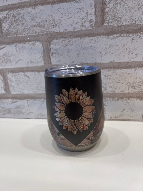 Carson Home Accents "Camo Sunflower" Stemless Tumbler