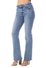 Judy Blue womens High Waist Double Button Boot Cut Denim Jeans