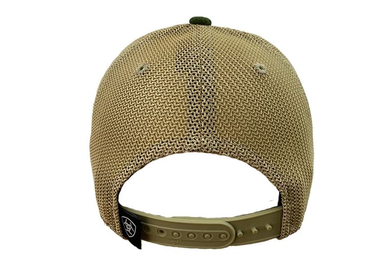 Ariat Mens Flexfit 110 Adjustable Snapback Cap Hat (Olive/Tan)