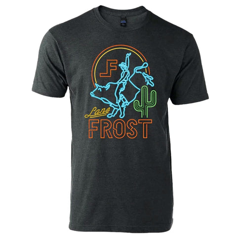 Lane Frost Unisex Neon Patriot Short Sleeve T-Shirt, Black