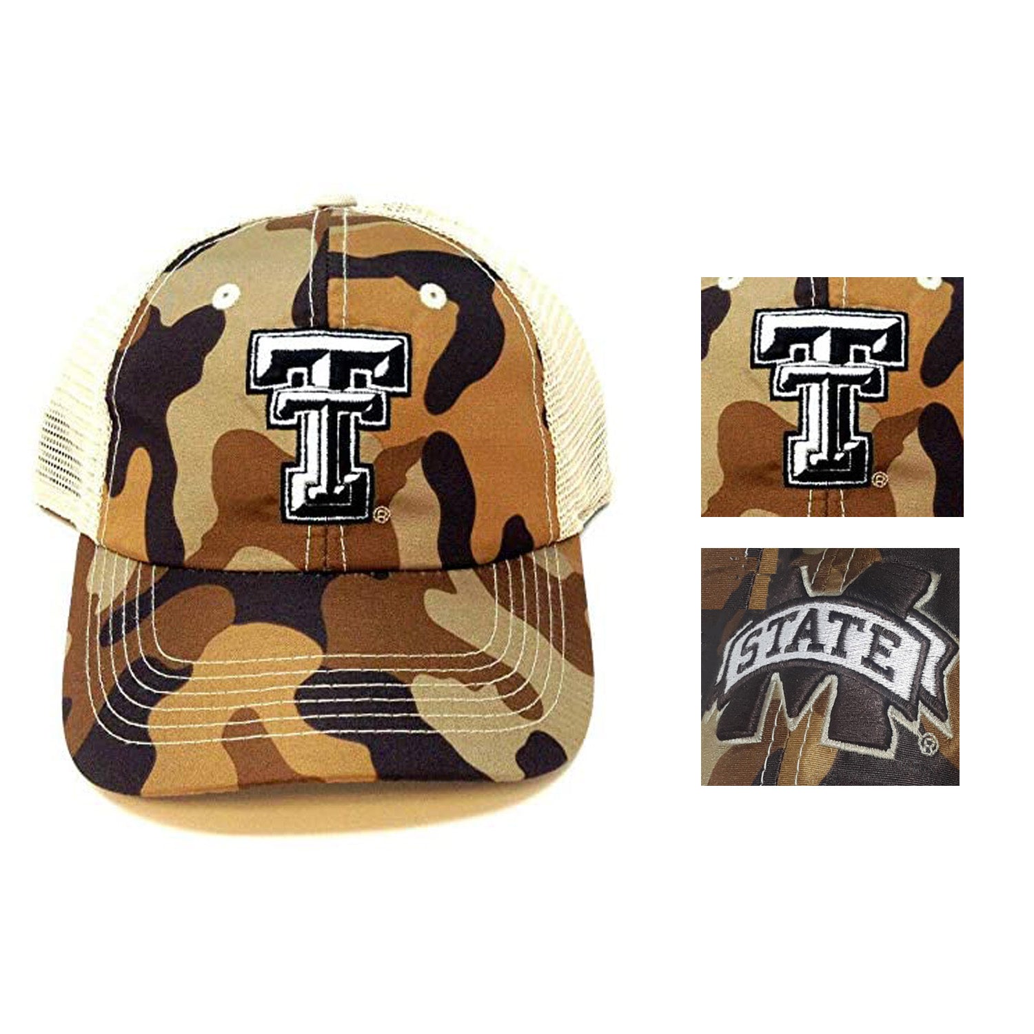 National Cap Mens NCAA Woody Style Mesh Back Adjustable Snap Back Ball Cap