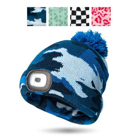 Night Scope Holiday Night Owl Kids Rechargeable LED Pom Hat