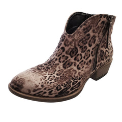 Gypsy Jazz Womens Divine Animal Print Ankle Booties
