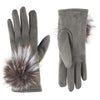 Womens Microsuede Touchscreen Compatible Gloves, Charcoal