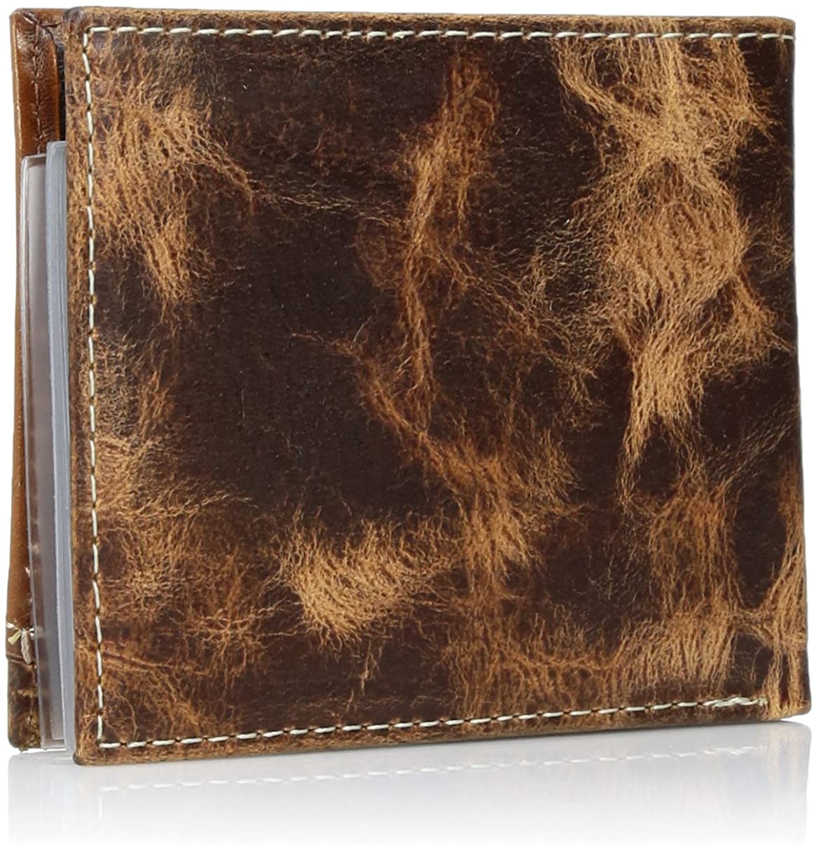 Ariat Mens Distressed Corner Over Circle Leather Concho Bifold Wallet