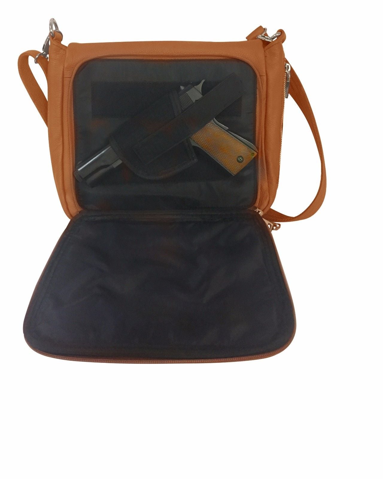 Roma Leathers Womes Cowhide Leather Concealed Carry Crossbody Purse