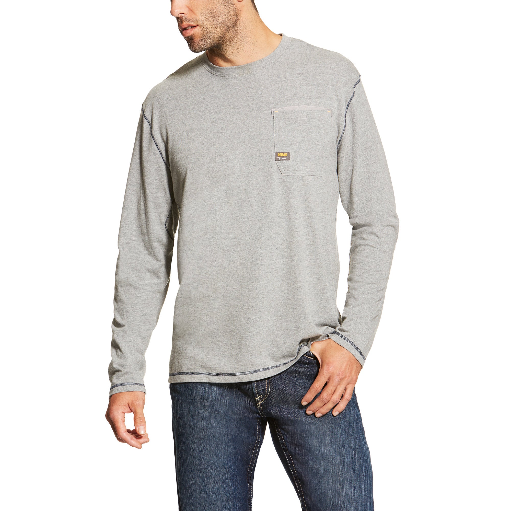 Ariat Mens Rebar Workman Long Sleeve Logo T-Shirt