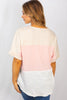 White Birch Womens Short Sleeve Color Block Knit Top