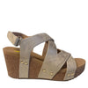 Volatile Womens Tory Faux Leather Wedge Sandal, Gold