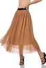 Zenana Womens Mesh Pleated Skirt