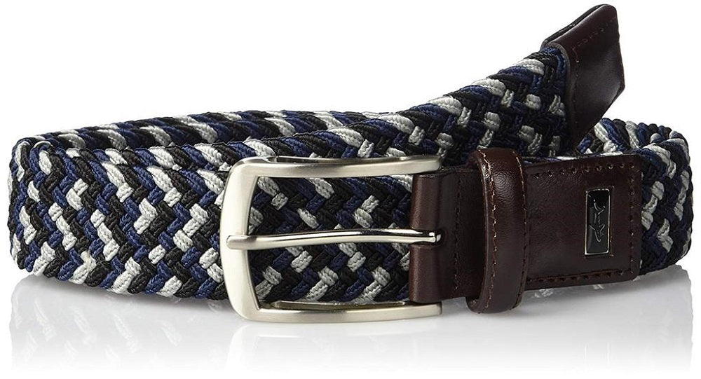 Greg Norman Mens Braided Multi Colored Stretch Golf Belt