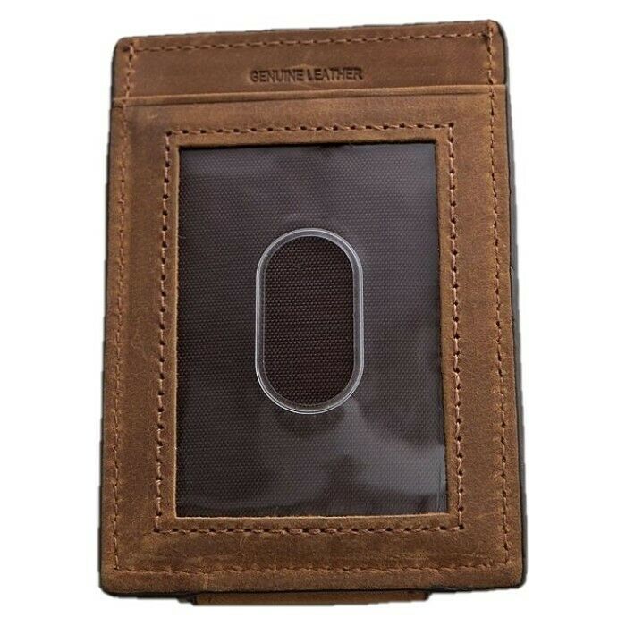 Ariat Mens Canvas Magnetic Leather Money Clip Wallet