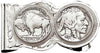 Montana Silversmiths Buffalo Indian Nickel Scalloped Money Clip, Silver
