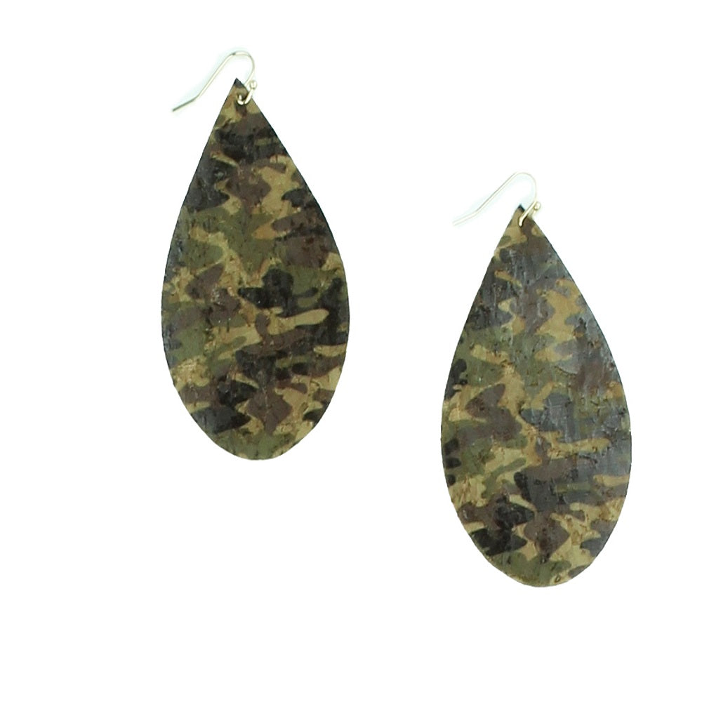 Vogue21 Cork Leather Novelty Pierced Earrings