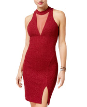 Sequin Hearts Juniors' Glitter Mock-Neck Bodycon Dress