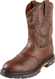 Ariat Men's Workhog Western Pull-On Leather Work Boot, Dark Copper