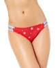 California Waves Juniors' Americana Strappy Bikini Bottoms, Red Star