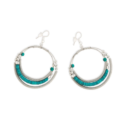 Myra Bag Splash O Color Beaded Hoop Earrings