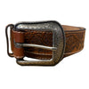 Hooey Mens Western Overlay Tooled Leather Belt (Brown, 40)