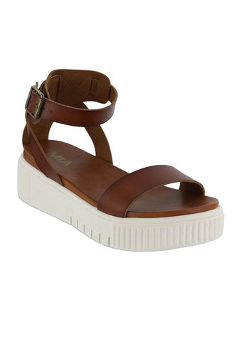 Corkys Womens Thrive Faux Leather Cris-Cross Elastic Strap Sandal