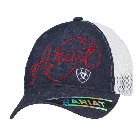 Ariat Womens Lace Overlay Denim Snap Back Baseball Hat