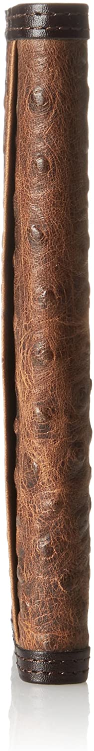 Nocona Mens Vintage Ostrich Leather Rodeo Wallet Checkbook Cover (Brown)