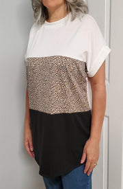 White Birch Womens Color Block Short Sleeve Knit Top