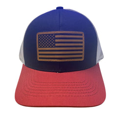 Outdoor Cap Mens USA Flag Patch Adjustable Mesh Back Baseball Cap