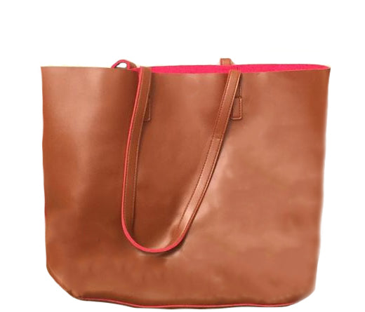 Minicci Womens Faux Leather Fashion Shoulder Bag Tote (Brown, 12"x12")