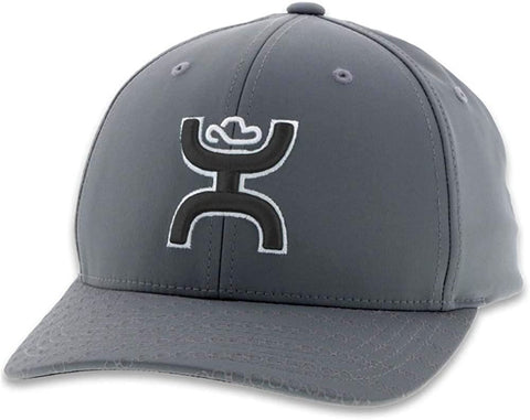 Hooey Mens Solo III Grey 6-Panel Flexfit Embroidered Logo Baseball Hat, Grey