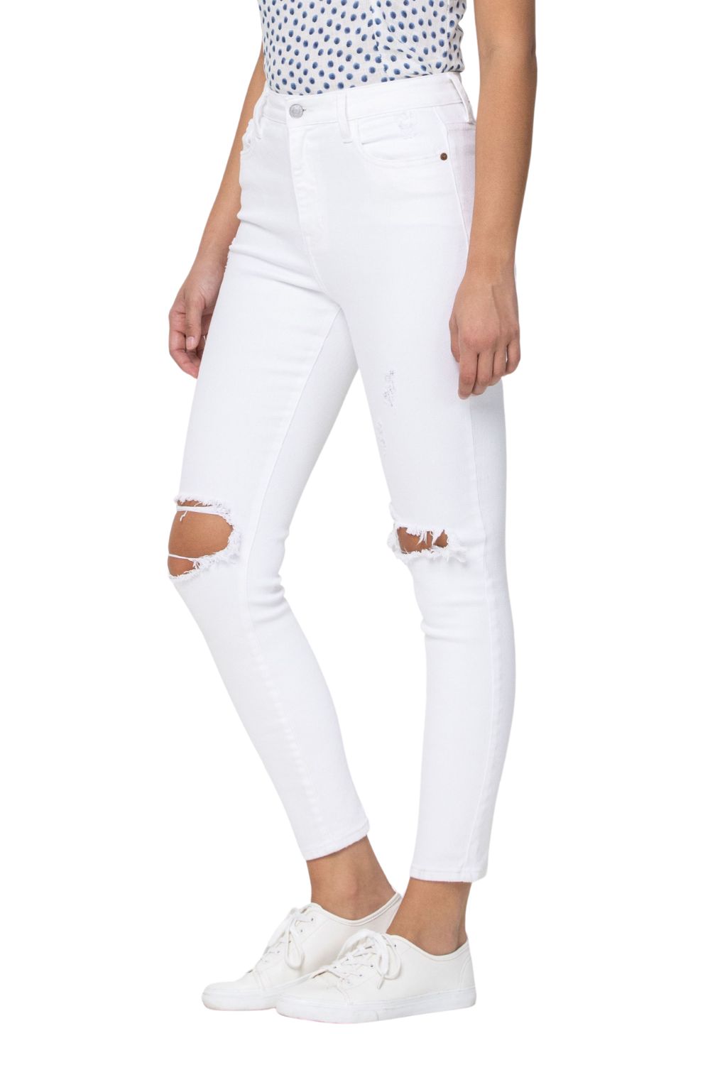 Cello Jeans Womens High Rise Distressed Ankle Skinny Jeans