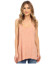 Volcom Womens Stripe Tees Tank Top, Burnt Sienna, Size Large