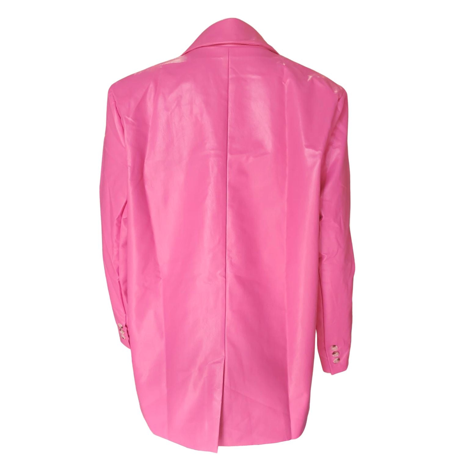 She + Sky Womens Oversized Faded Faux Leather Blazer Jacket