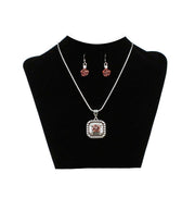 Blazin Roxx Womens Rose Concho Necklace And Earring Set (Silver, One Size)