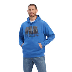 Ariat Mens Land of the Free Brushed Fleece Sweatshirt Hoodie